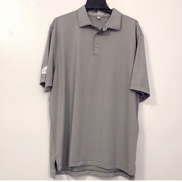 Peter Millar Silver Gray Performance Polo Shirt Large - Picture 1 of 5